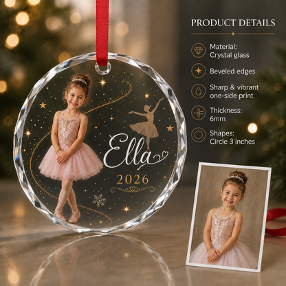 Personalized Dancing Glass Baby Girl Ballerina
