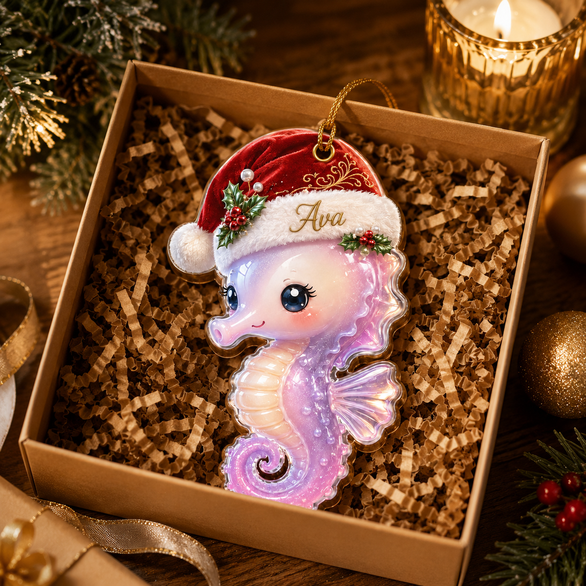 Animal With Santa Hat Seahorse