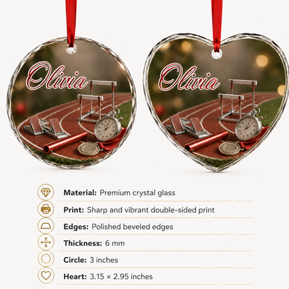 Sports Glass Ornament Track and Field