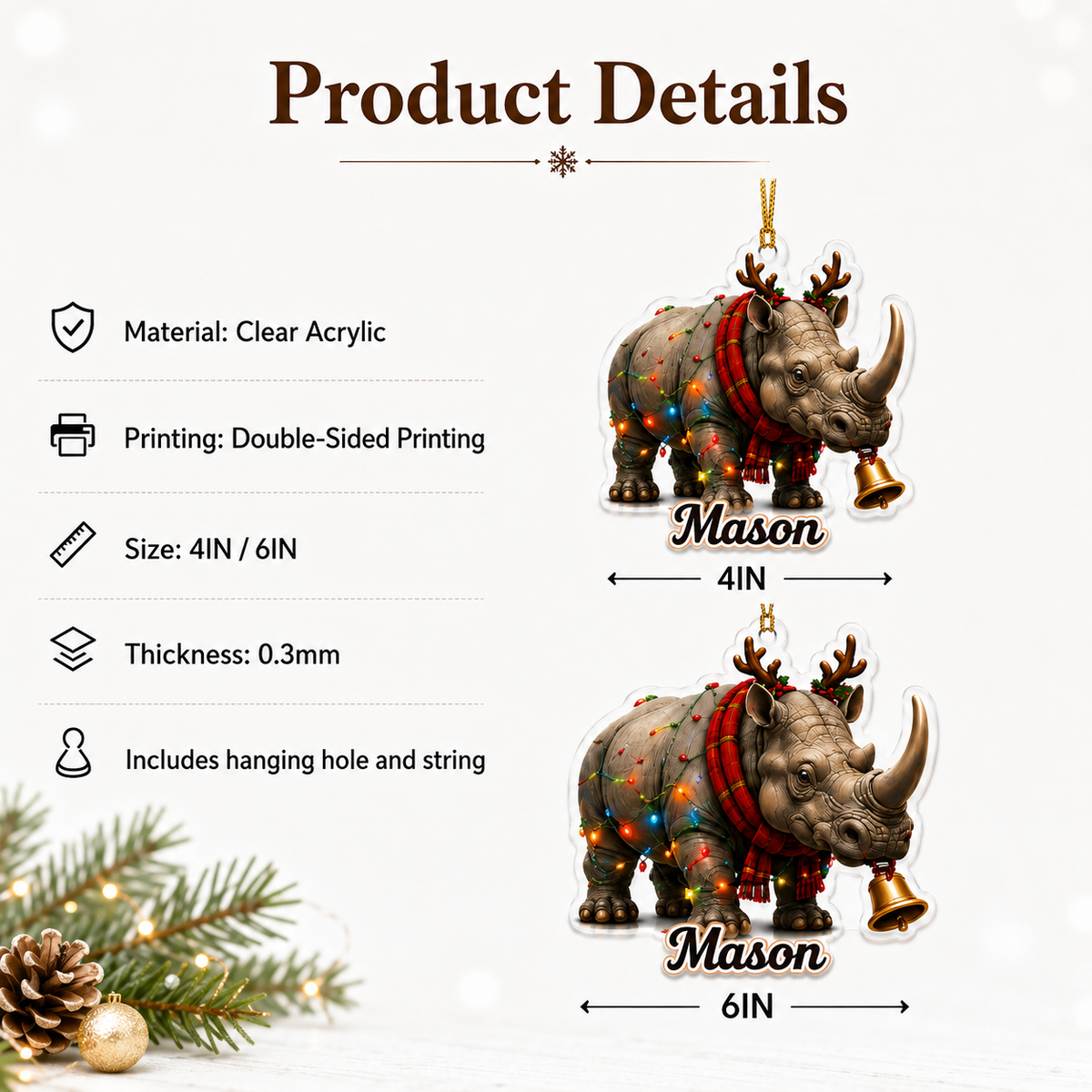 Christmas Animal Rhino