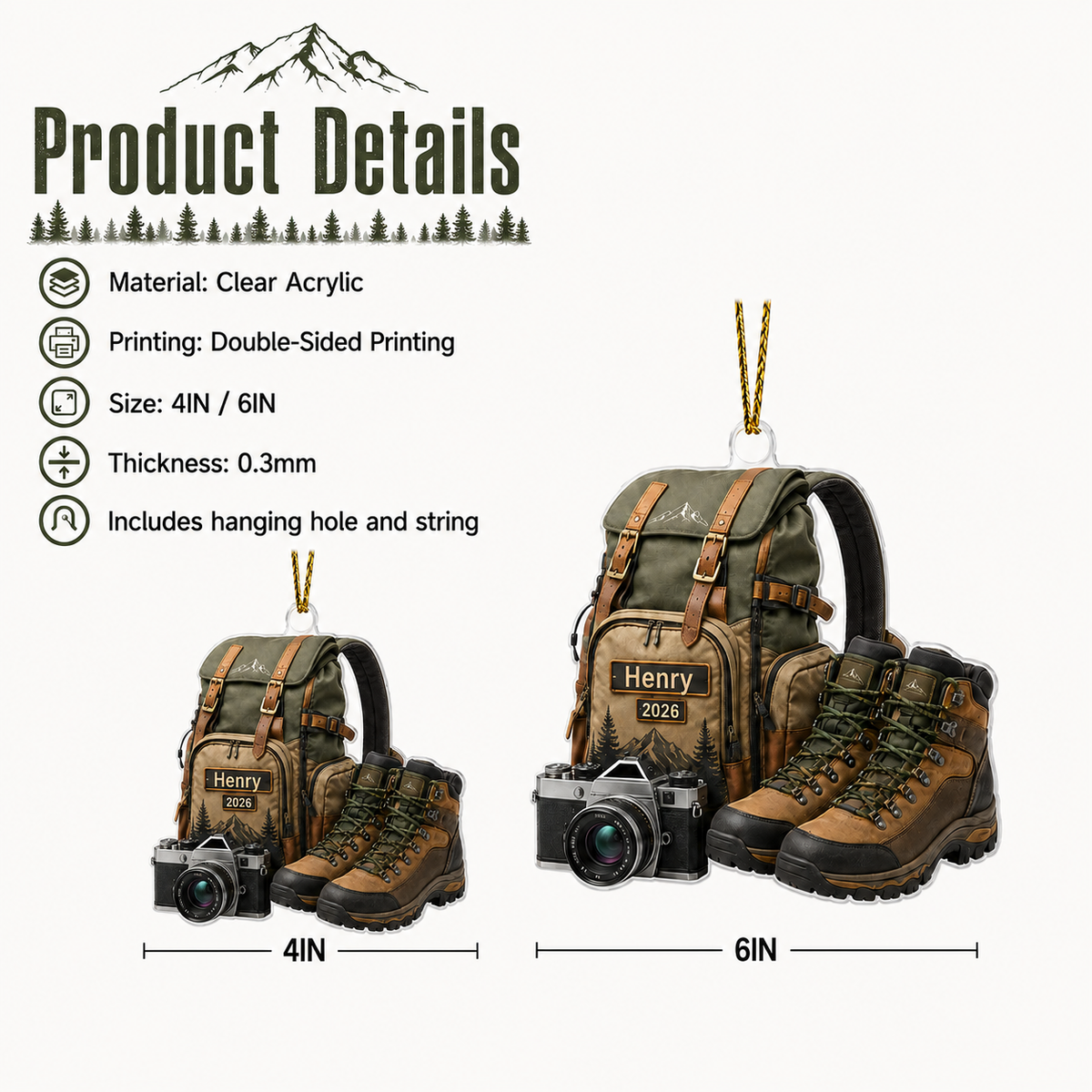 Custom Name Hiking And Trekking Acrylic Style 20