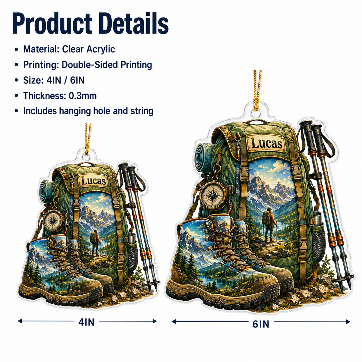 Custom Name Hiking And Trekking Acrylic Style 7