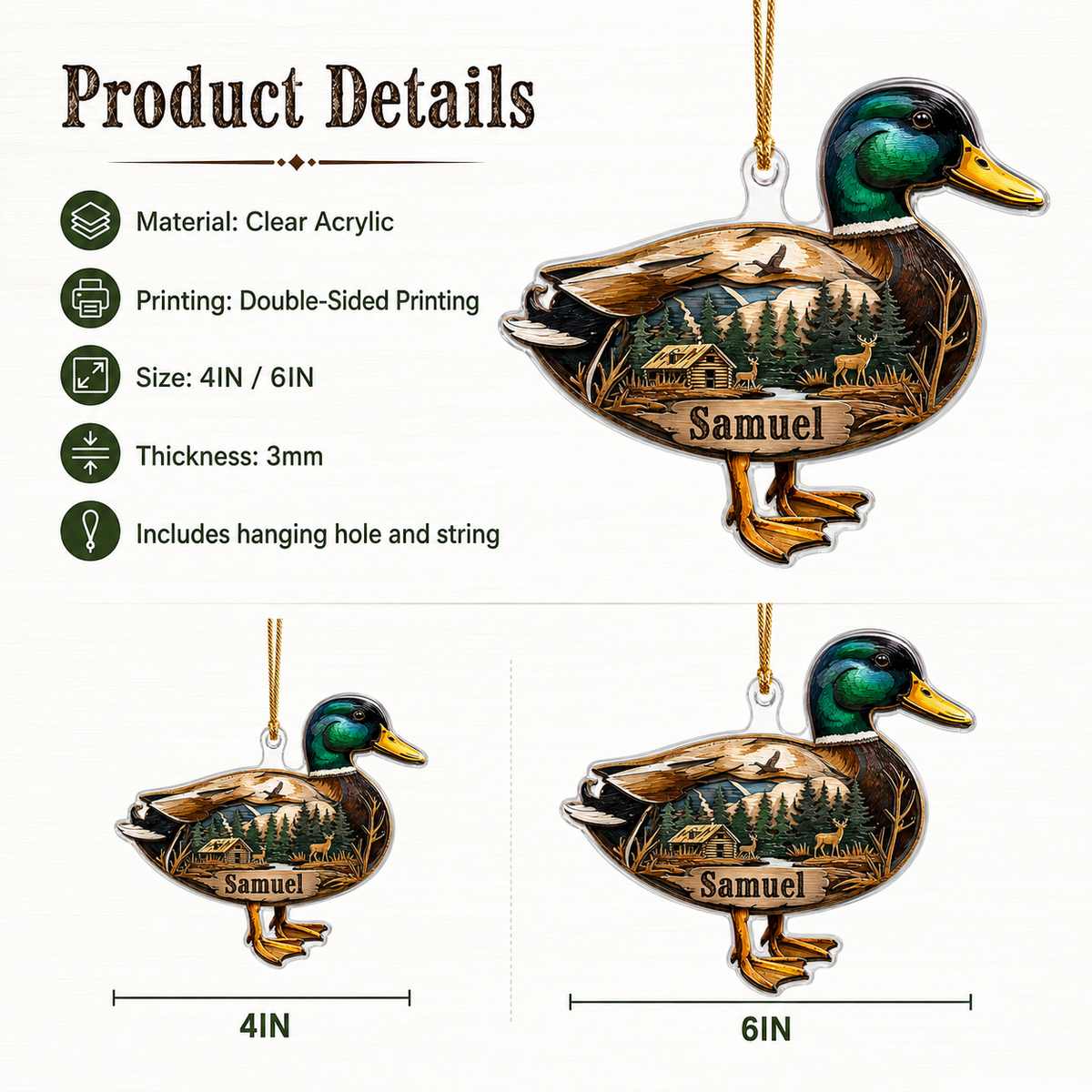 Personalized Hunting Mallard Wilderness Acrylic