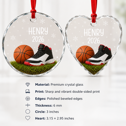 Sport Glass Ornament Basketball Court