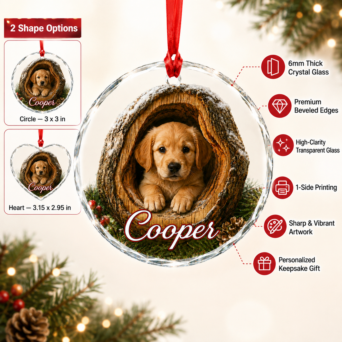Glass ornament Animal Dog