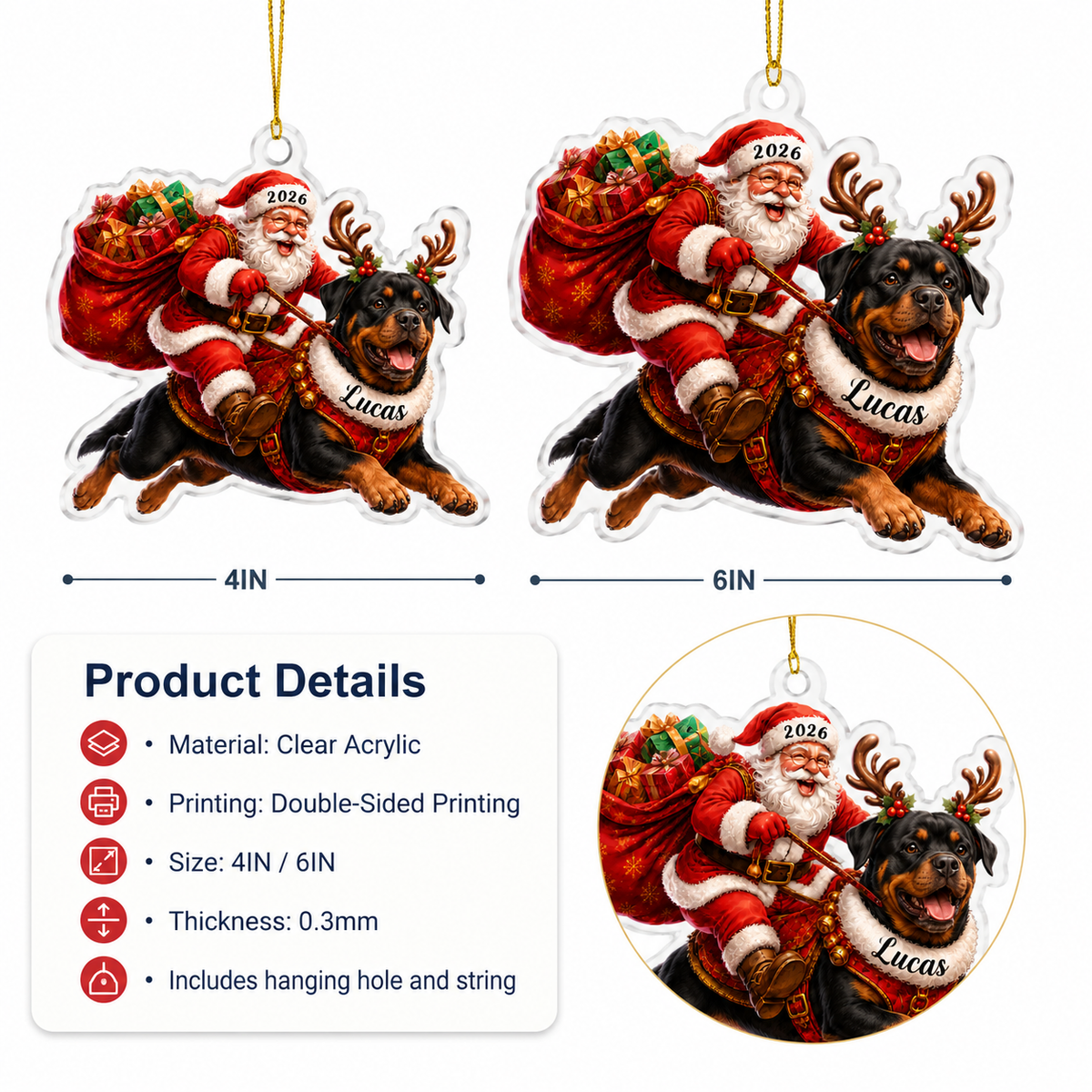 Santa Claus and Dog Rottweiler