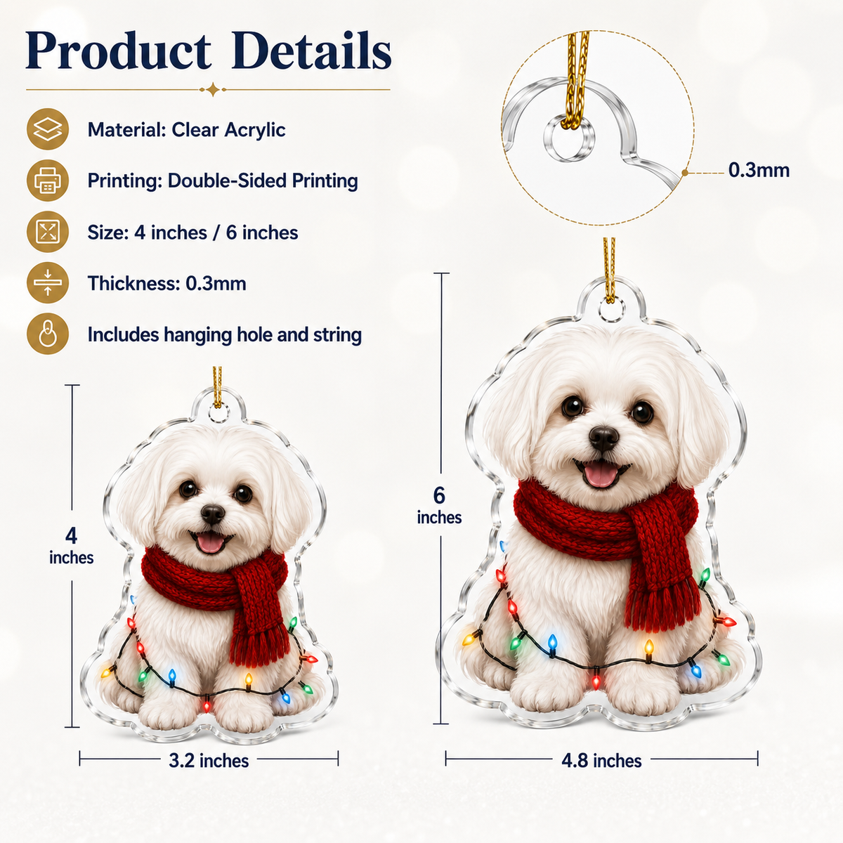 Dog Christmas Ledlight Maltese