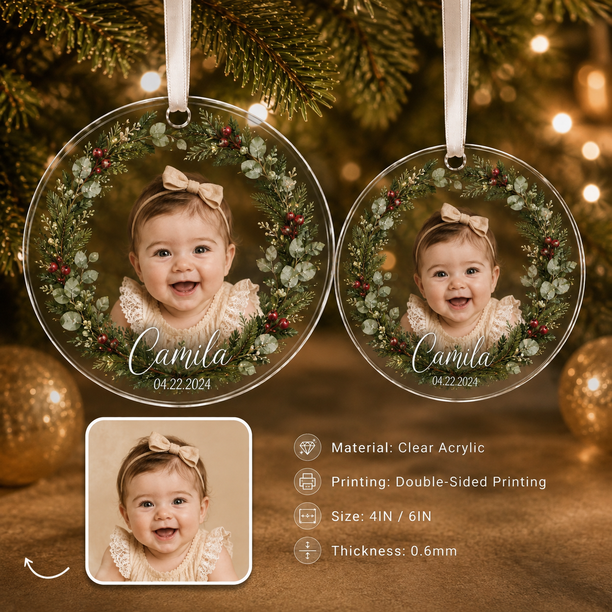 Baby Photo Wreath