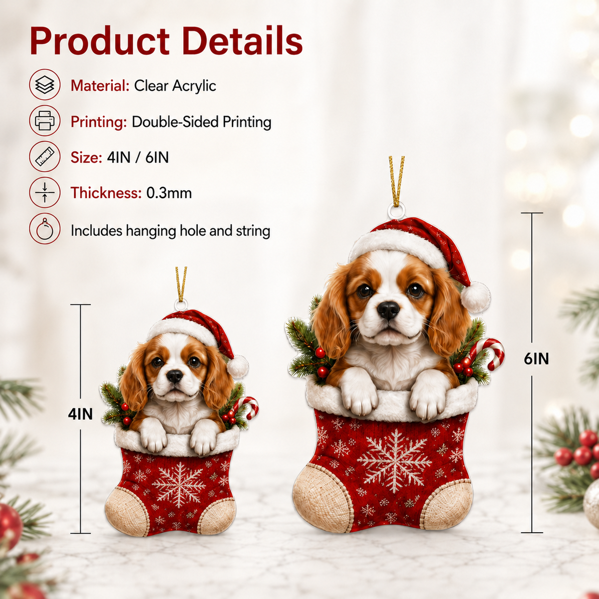 Dog Christmas Socks Spaniel