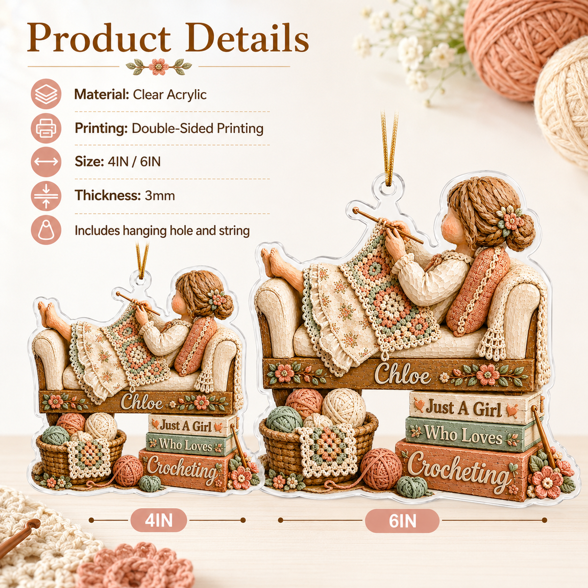 Personalized Just A Girl Hobby Crocheting