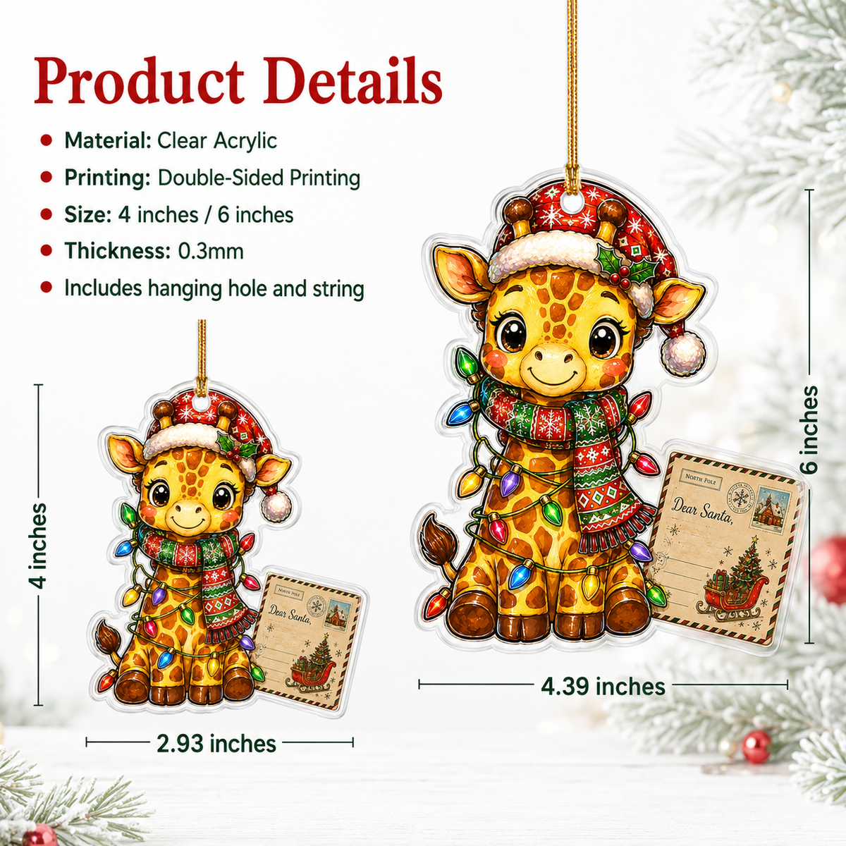 Animal With Christmas Led Giraffe
