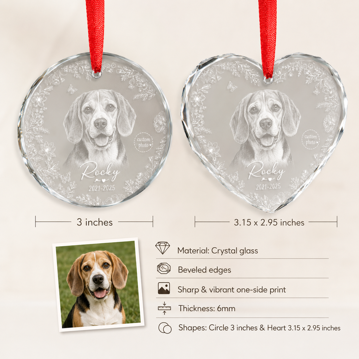 Custom Photo Dog Memorial Style 2