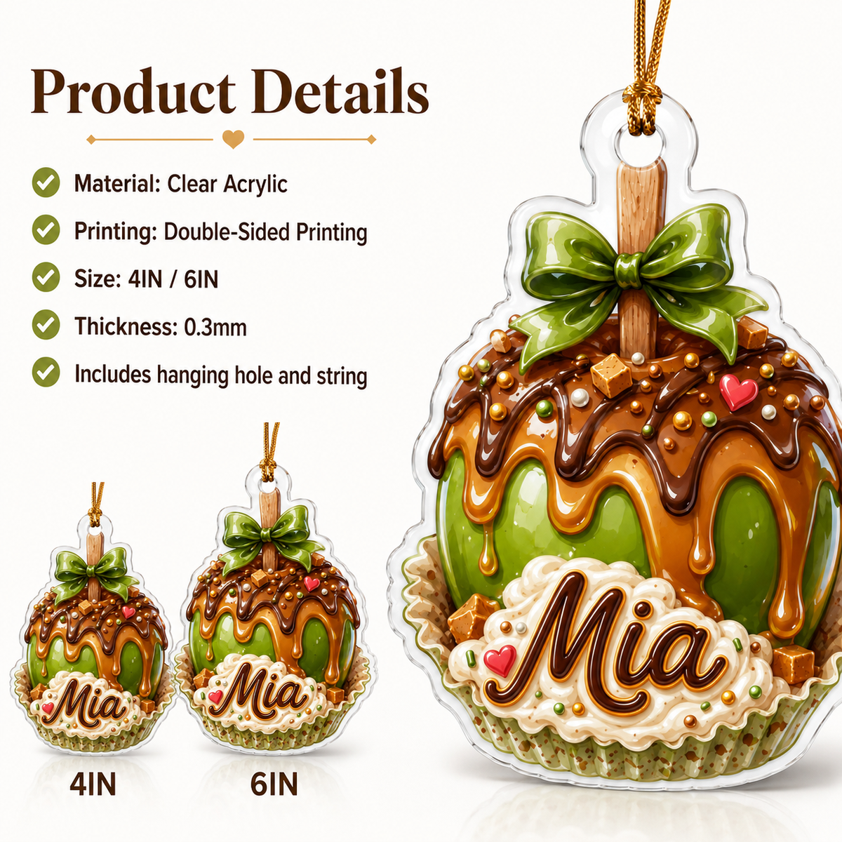 Custom Dessert Caramel Apple Acrylic
