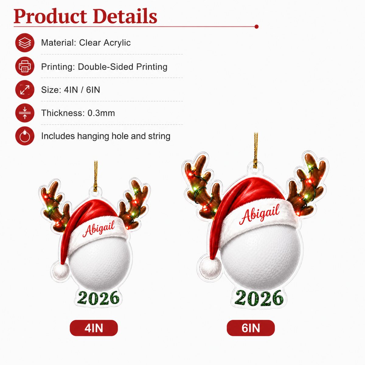 Christmas Sports 2026 Field Hockey Acrylic