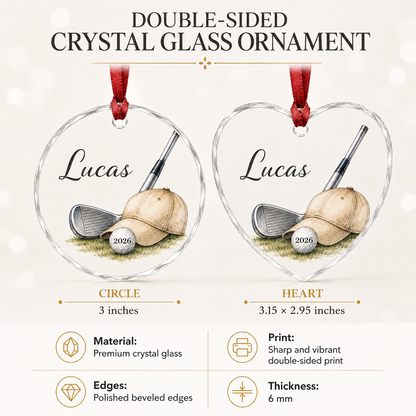 Sport Glass Ornament Golf Gear