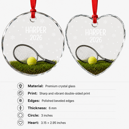 Sport Glass Ornament Tennis Court