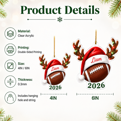 Christmas Sports 2026 American Football Acrylic