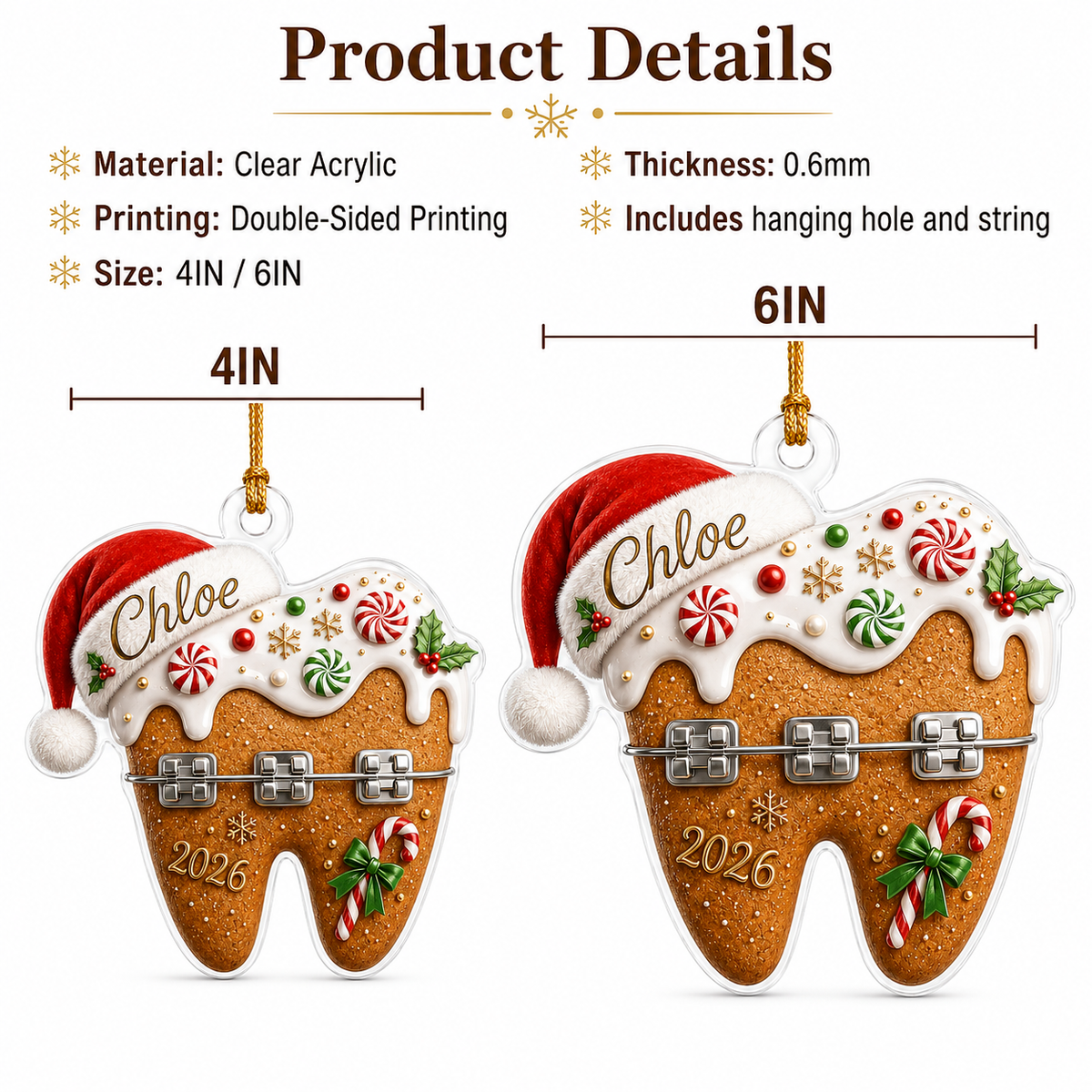 Dental Xmas Braces Tooth
