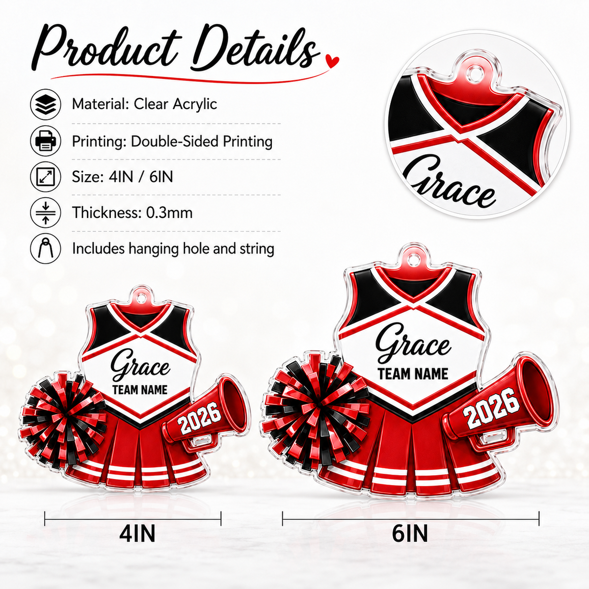 Cheerleading Color Acrylic Style 9