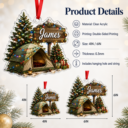 Camping Personalize Acrylic Christmas Camping