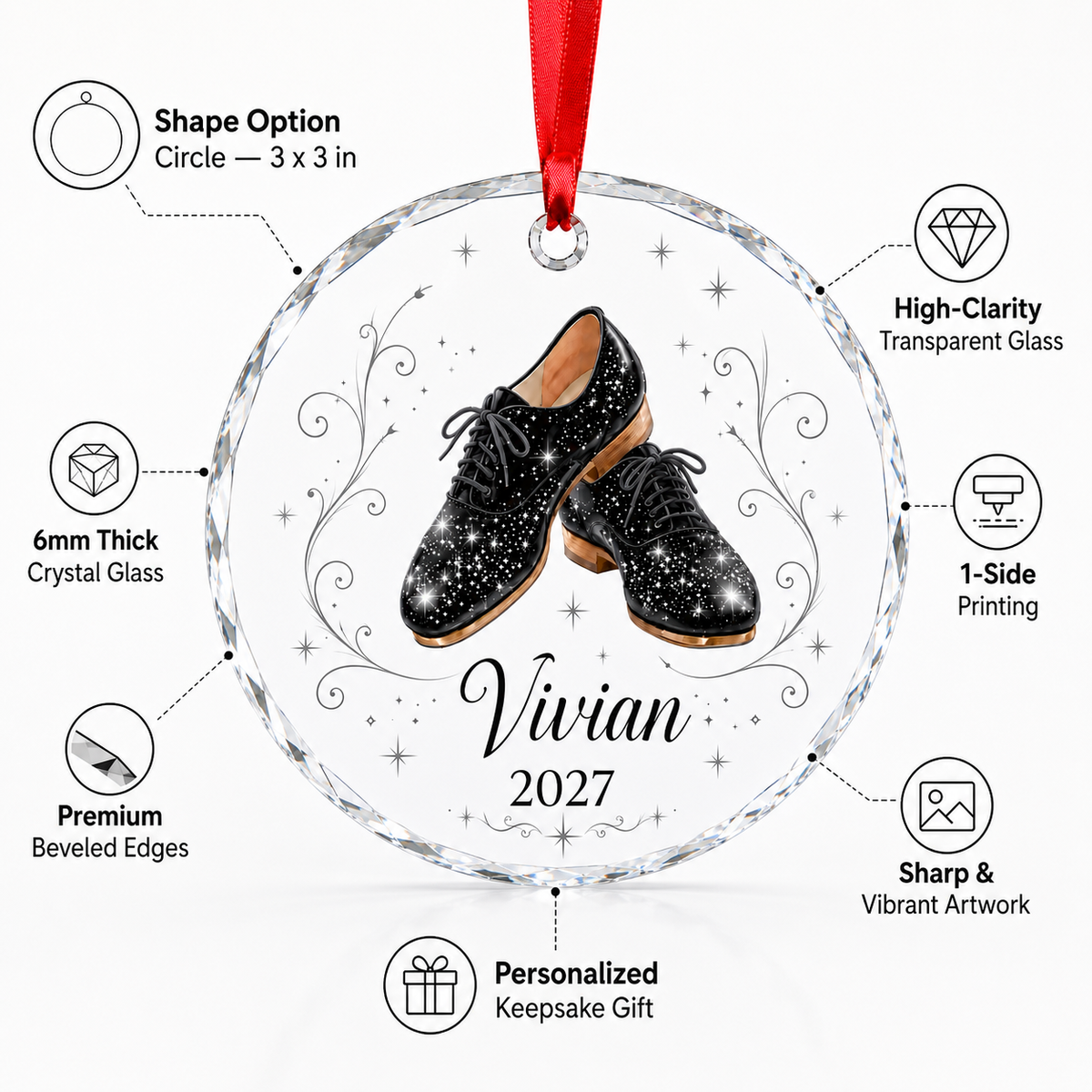 Personalized Dancing Glass Dancing Shoes