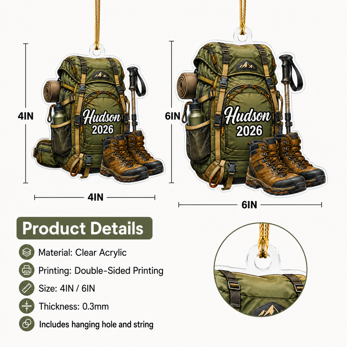 Custom Name Hiking And Trekking Acrylic Style 4