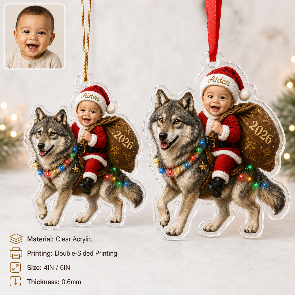 Custom Photo Baby Animal Wolf