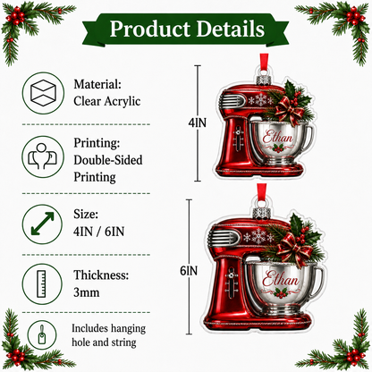 Personalized Kitchen Utensils Acrylic Red Dough Mixer