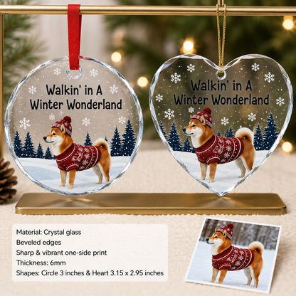 Custom Photo Dog Walkin Winter