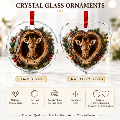 Animal Glass Ornament Tree Hollow Giraffe