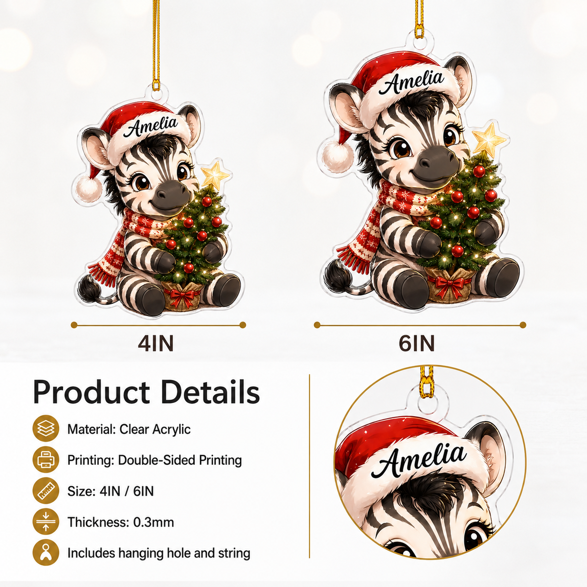 Animal Chrismas Zebra