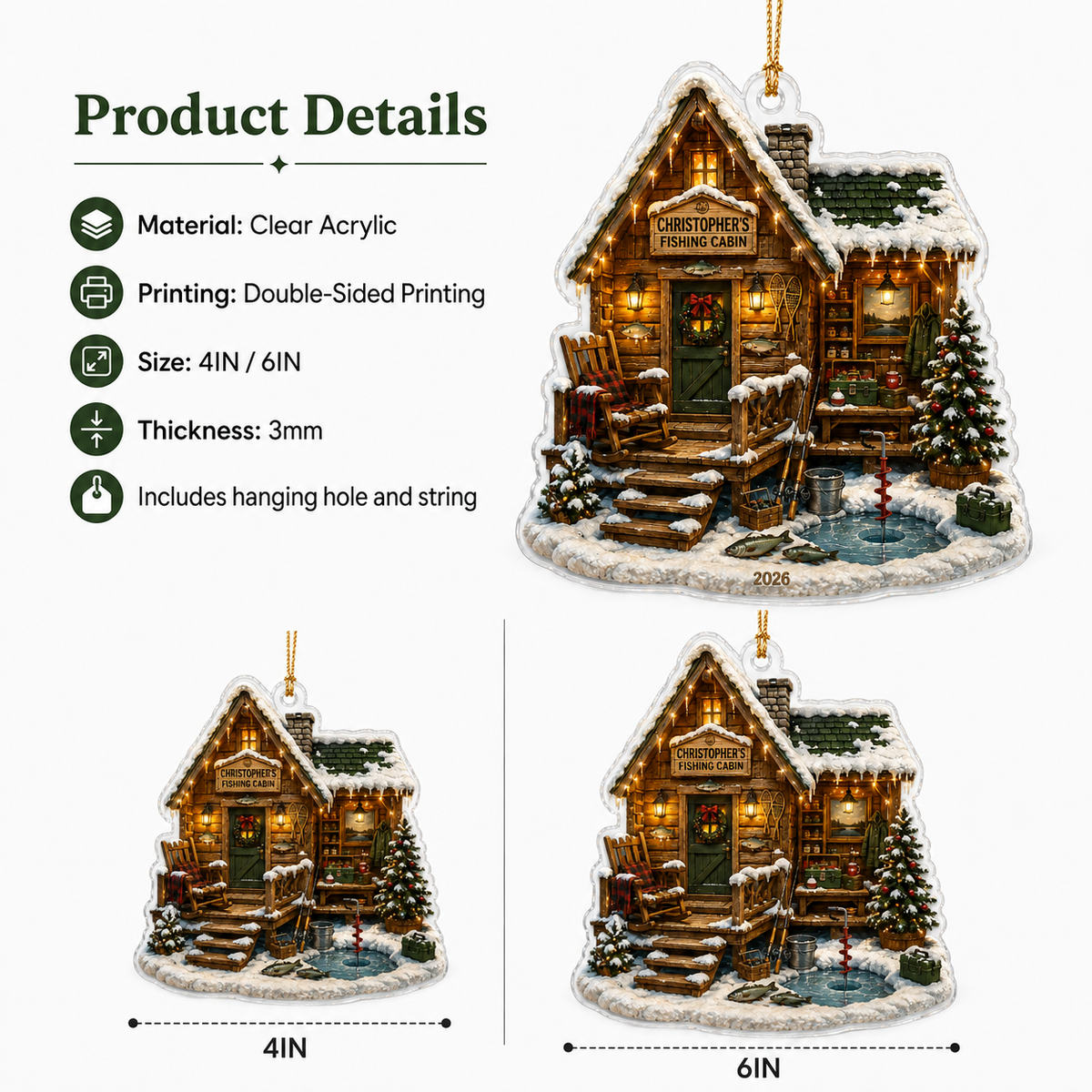 Personalized Fishing Cabin Acrylic