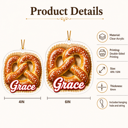 Breakfast Custom Name Soft Pretzel Acrylic