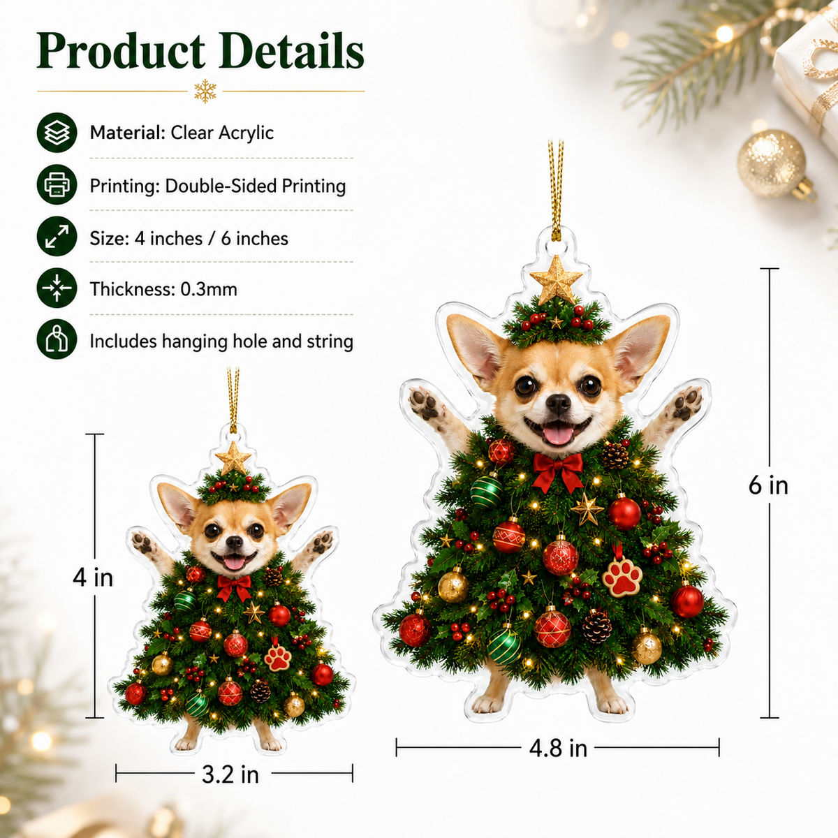 Dog Santa Tree Chihuahua