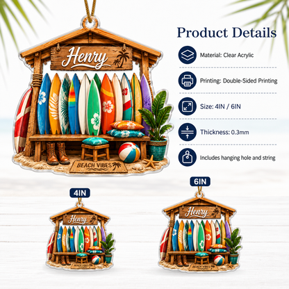 Surfing Personalize Acrylic Beach Vibe Surf