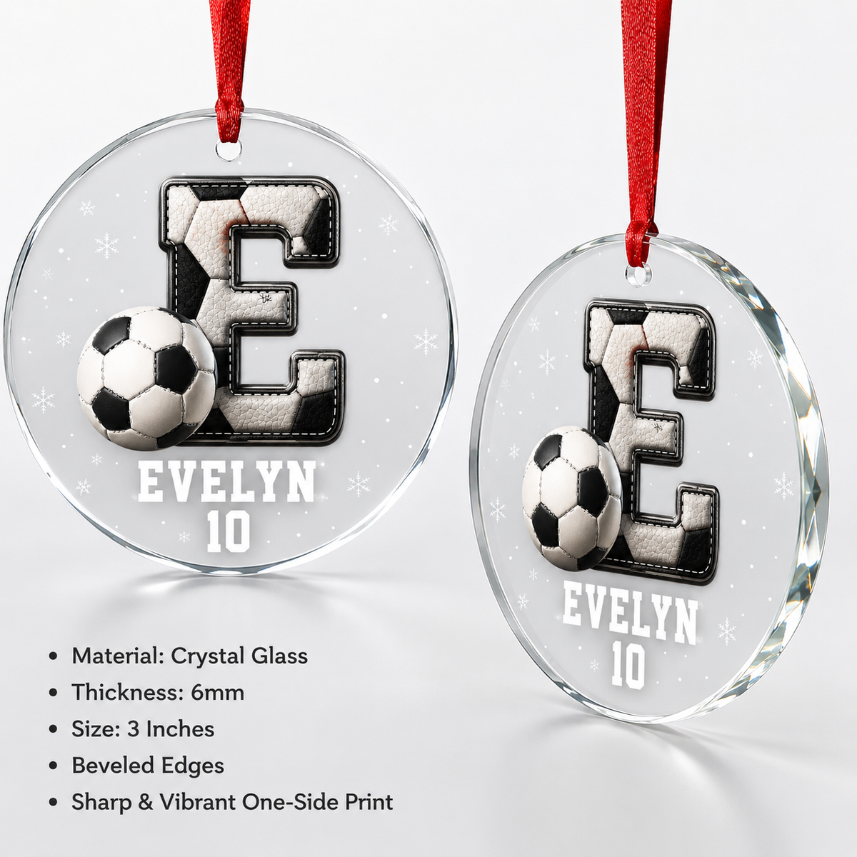 Sport Glass Alphabet Name Football