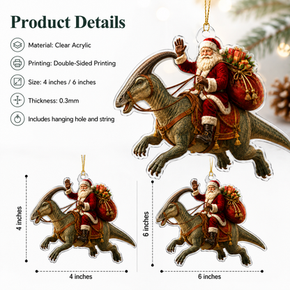 Dinosour With Santa Parasaurolophus