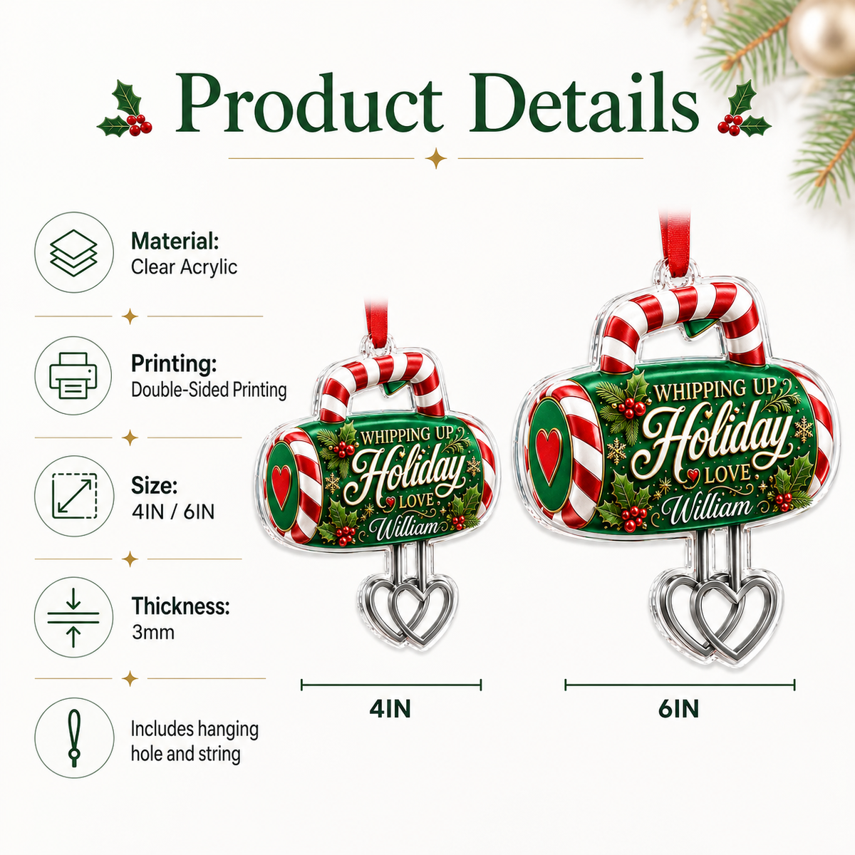 Personalized Kitchen Utensils Acrylic Hand Mixer