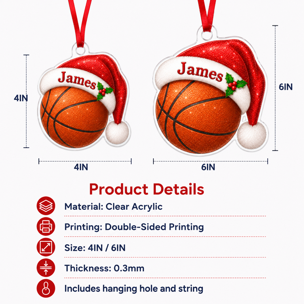 Sport Custome Name Acrylic Basketball