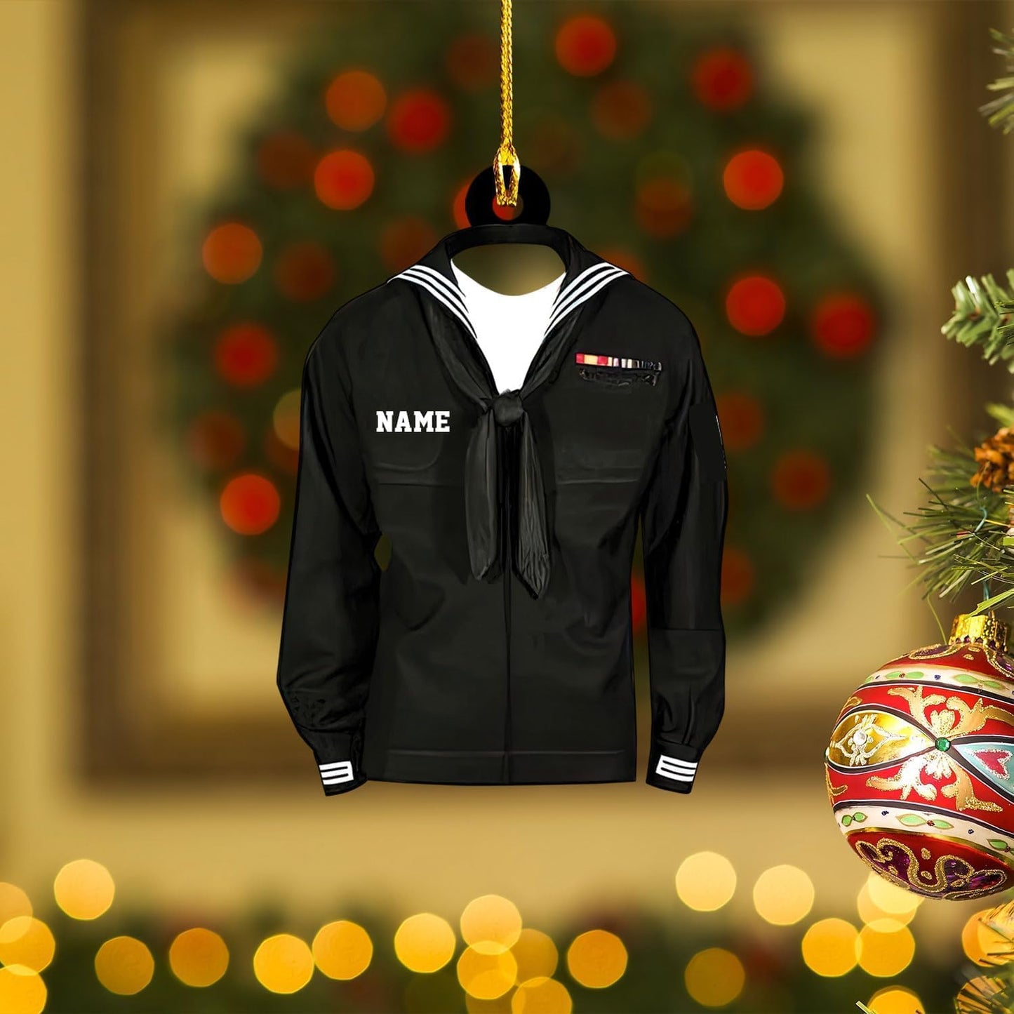 Custom Name Sailor Ornament – Personalized Captain Acrylic Sailing Ornament, Nautical Christmas Tree Decoration for Navy Lovers TS25