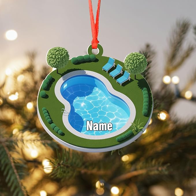 Custom Swimming Ornament - Swimmer Christmas Gift for Boys, Girls & Pool Lovers LL19