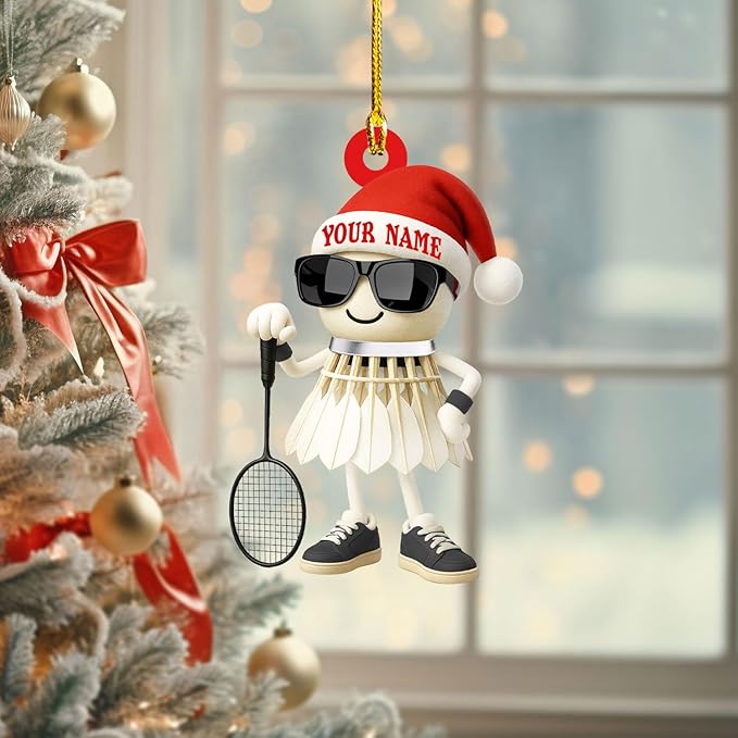 Pesonalized Christmas Gift for Badminton Players, Sports Lovers Badminton Ornament LL39