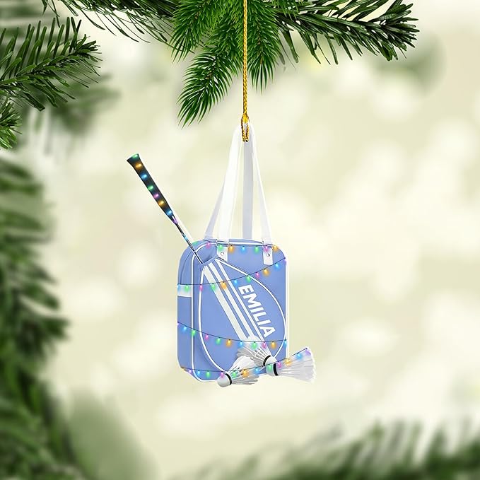 Pesonalized Christmas Gift for Badminton Players, Sports Lovers Badminton Ornament LL33