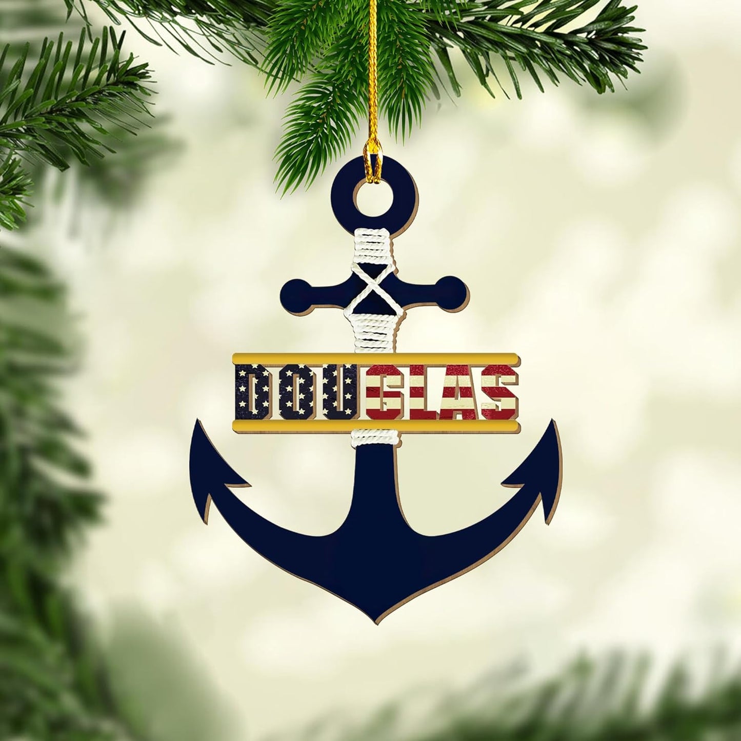 Personalized Sailor Ornament – Custom Captain Sailor Acrylic Ornament, Unique Sailing Glass Keepsake, Navy Captain Holiday Gift for Sailors TS7