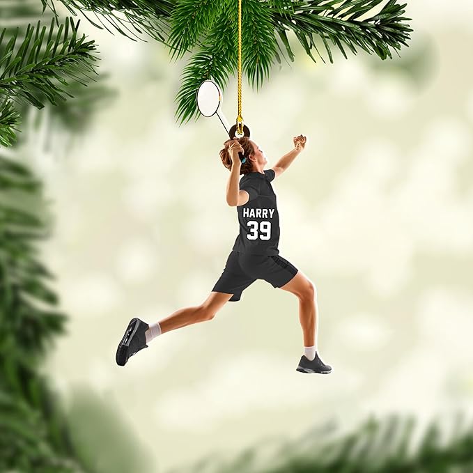 Custom Christmas Gift for Badminton Players, Sports Lovers Badminton Ornament LL26