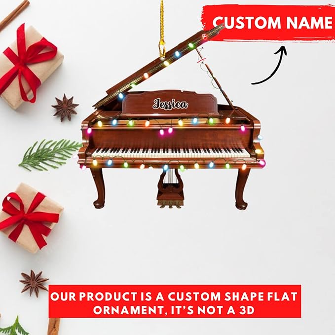 Custom Music Instrument Christmas Gift - Piano Ornament for Piano Lovers LL15
