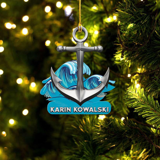 Custom Name Sailor Ornament – Personalized Captain Acrylic Sailing Ornament, Nautical Christmas Tree Decoration for Navy Lovers TS28
