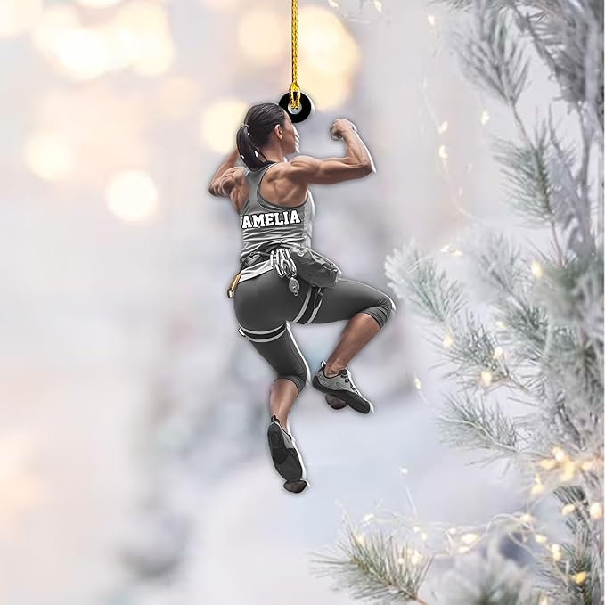 Personalized Climbing Ornament - Custom Rock Climber Christmas Gift for Mountaineers LL2