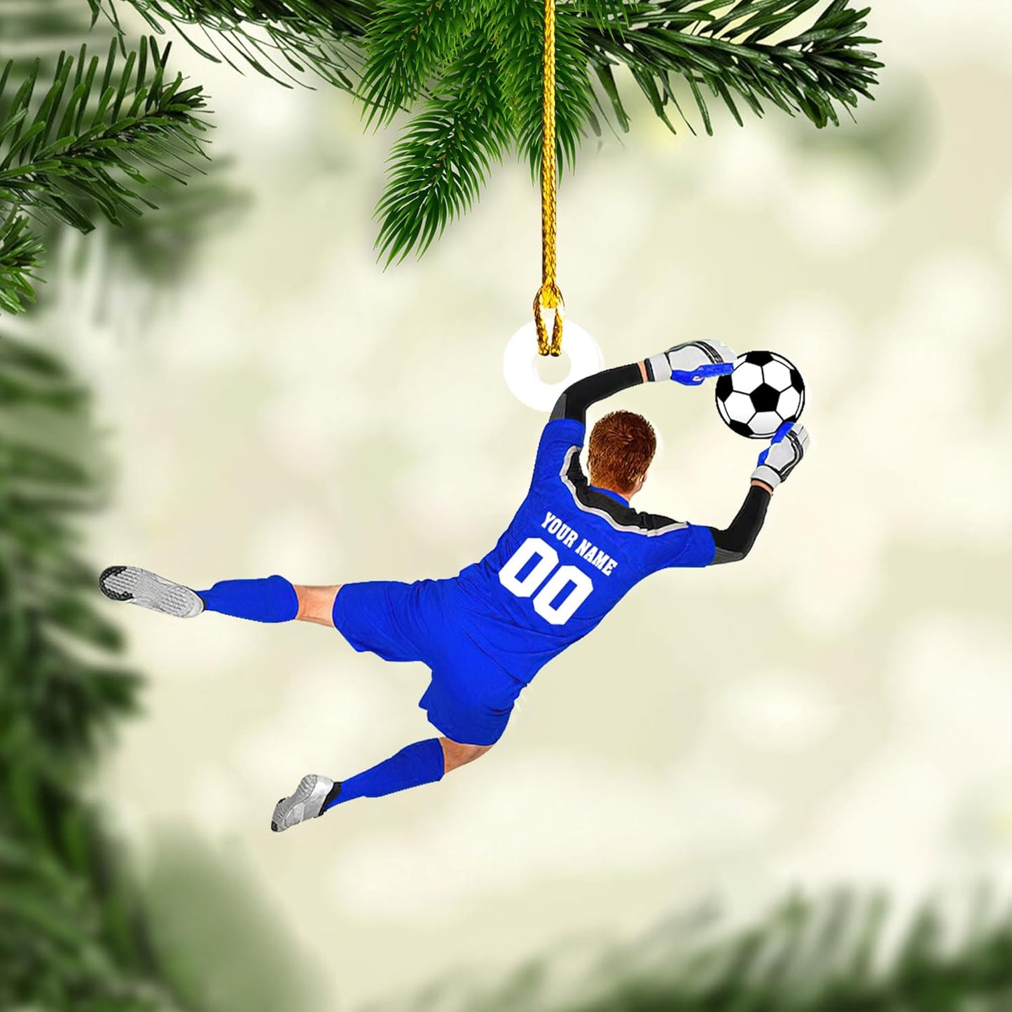 Personalized Soccer Player Christmas Ornament - Xmas Gift for Soccer Lovers C21