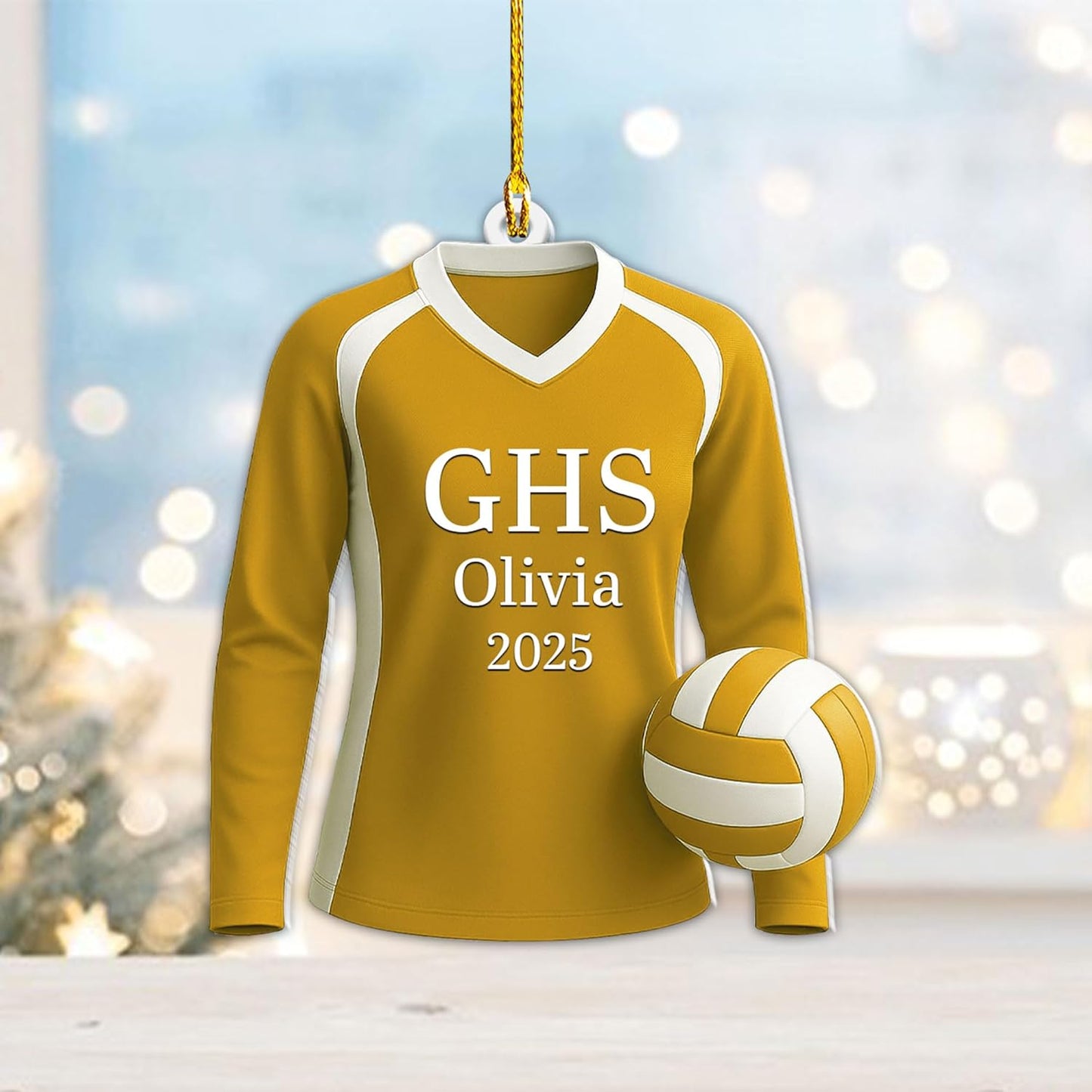 Personalized Volleyball Christmas Ornament – Custom Name Acrylic Ornament, Team Sports Holiday Decor, Volleyball Player Gift, Custom Xmas Keepsake TV4